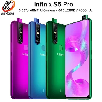 

New Global Version Infinix S5 Pro 4G Mobile Phone 6.53" 6GB 128GB Octa Core 48MP AI Camera 1080x2340p 4000mAh Android Smartphone