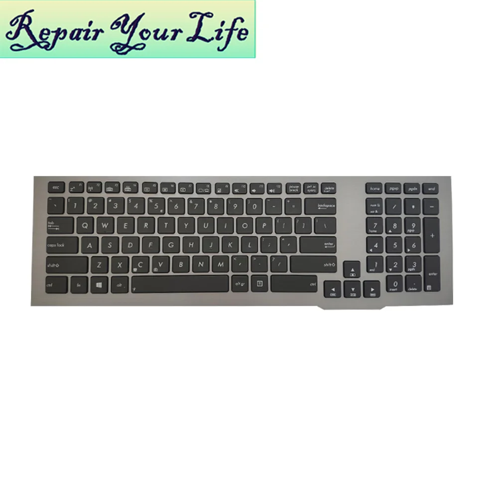 laptop keyboard US English for ASUS G75 G75V G75VW-BBK5 G75VX G75VM 0KN0-MB2UI11 V126262CS2 0KNB0-9414US00 backlight black frame