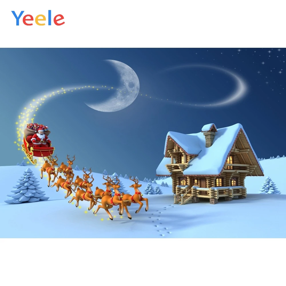 Рождественский фон для фотосъемки Yeele с изображением Санта Клауса шлема