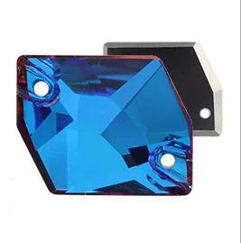 Violet blue light Бутик Кристалл Flatback пришивные стразы бисер алмазное стекло двойное отверстие сверло для изготовления платья украшения ювелирных изделий ZZ062 - Цвет: Violet blue light