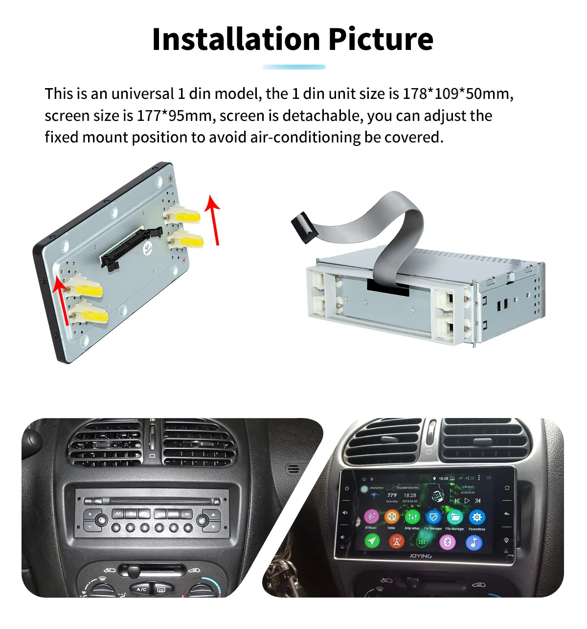 Best 6.2"Single Din Android 8.1Car Radio Stereo 2GB+32GB Octa Core Head Unit Tape Recorder Multimedia GPS NO DVD Player Built-in DSP 2