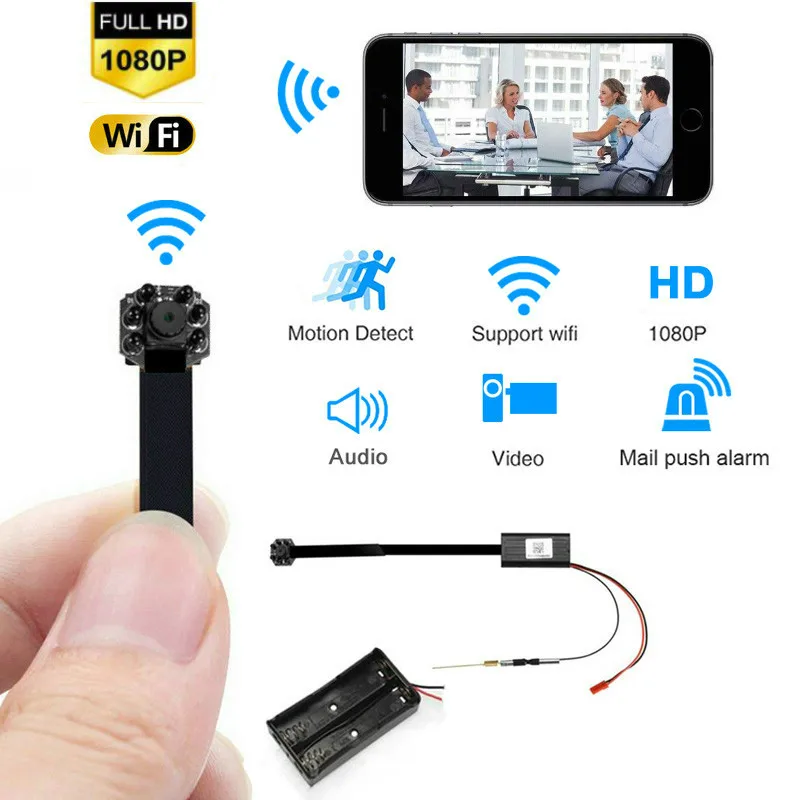 Портативная Wi-Fi IP мини-камера ночного видения HD P2P Беспроводная микро-видеокамера