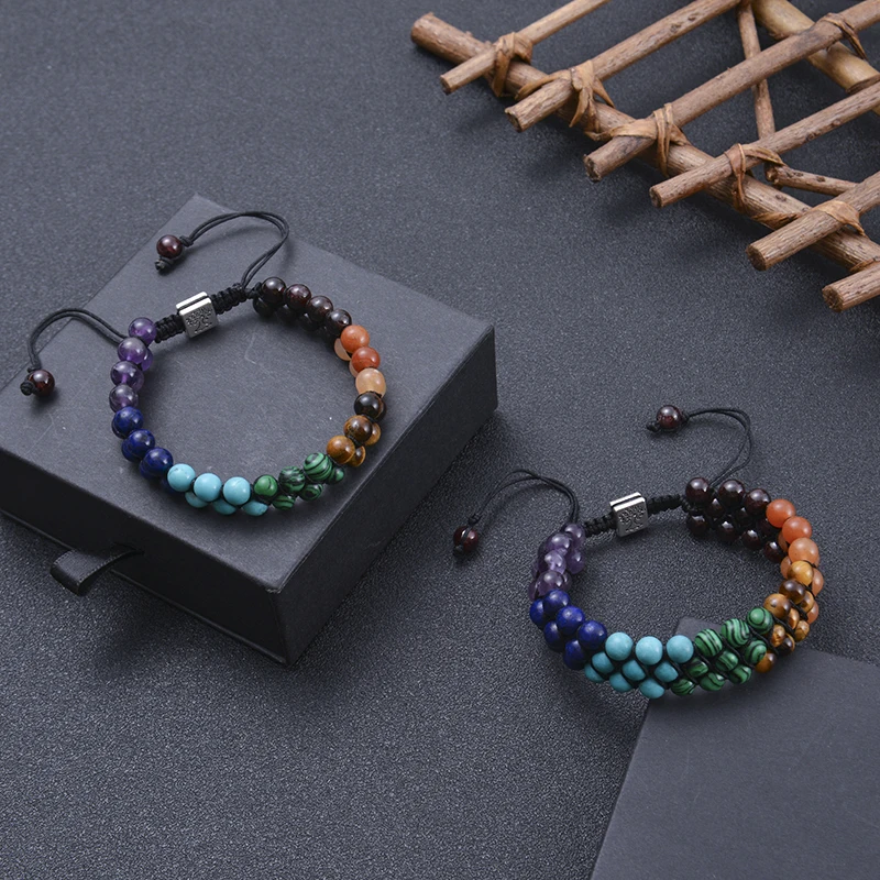 Браслеты с 7 чакрами браслет натуральными лечебными кристаллами для йоги