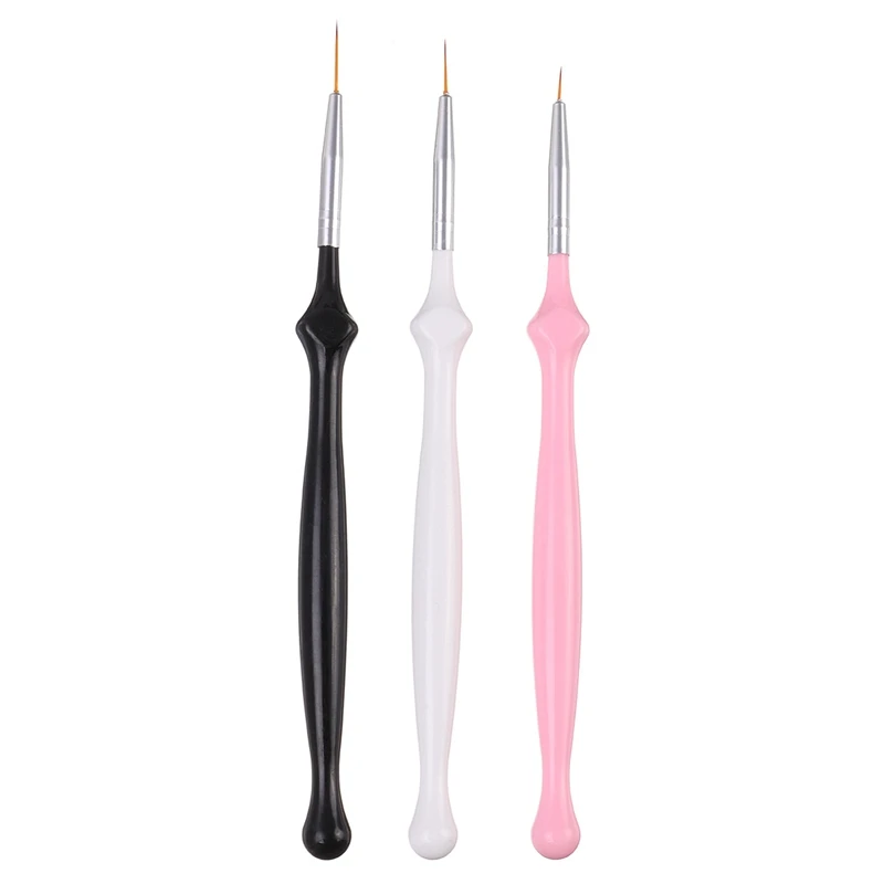 3pcs Комплект из 3 предметов, дизайн ногтей комплект нанесение пунктира инструменты в виде кисточек-ручек подарочный для лака для ногтей, Новое поступление гвоздь тянуть ручки - Цвет: 3pcs