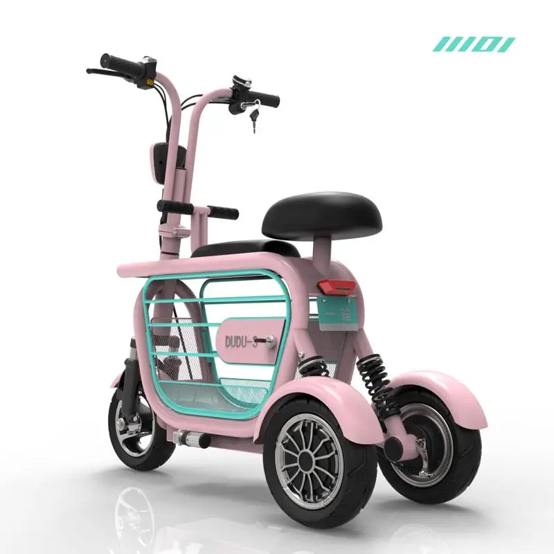 Electric Scooter Foldable Three Wheels Electric Bicycles 400W Parent Child 10 Inch Mini Electric Tricycle Pet Car