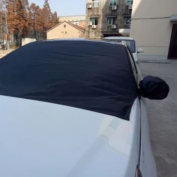 

Universal Four Seasons Car Covers Black Portable Full Protection Windshield Cover Universal Rear Screen Protector For Snow Block