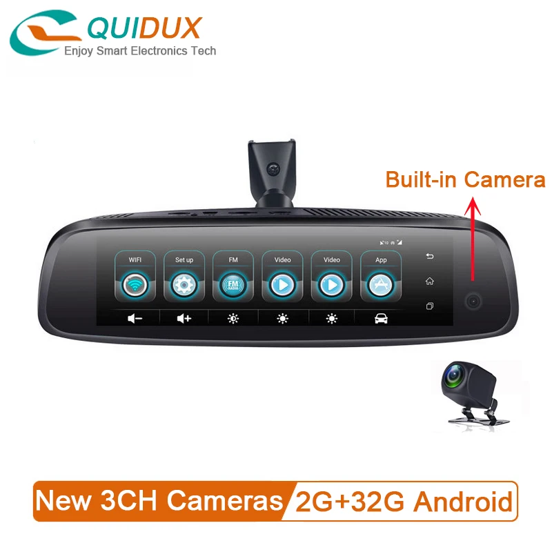 Новые 3CH камеры 8 дюймов 2 ГБ+ 32 ГБ зеркало заднего вида автомобиля dvr рекордер 4G Android5.1 Dashcam 1080P gps wifi ADAS Регистратор