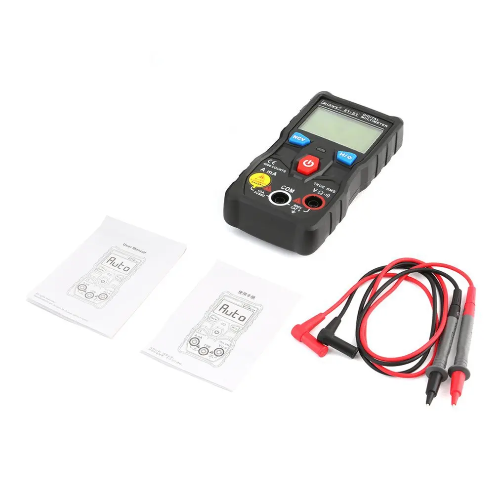 

Digital Multimeter DC/AC Voltage Current Meter Handheld Ammeter Ohm Diode NCV Tester 4000 Counts Multitester No Conta
