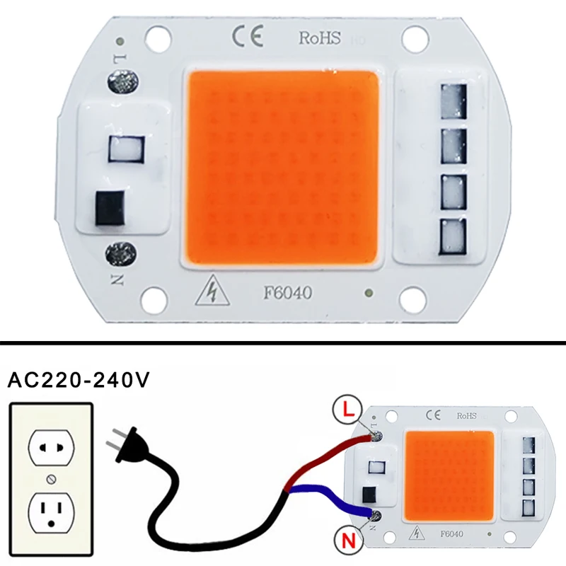 

LED lamp Bead Chip Phyto Lamp Full Spectrum AC220V 10W 20W 30W 50W For Indoor Plant Seedling Grow and Flower Growth Lighting