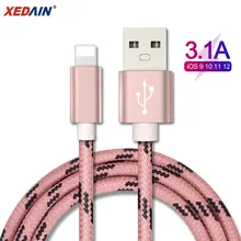 Хороший 1 м/2 м USB кабель для iPhone Xs max Xr X 8 7 6 plus 6s 5S plus iPad 3A кабель для быстрой зарядки шнур для мобильного телефона Usb кабели для передачи данных