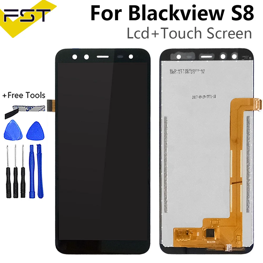 ЖК дисплей и сенсорный экран для BlackView S8 дигитайзер со стеклянной панелью сменный