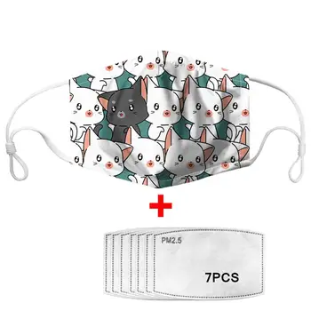 

Corgi Dog Printed Masks Face Mouth Cover Masque DustProof Anti Haze 7pcs PM 2.5 Filters Paper Mascherina