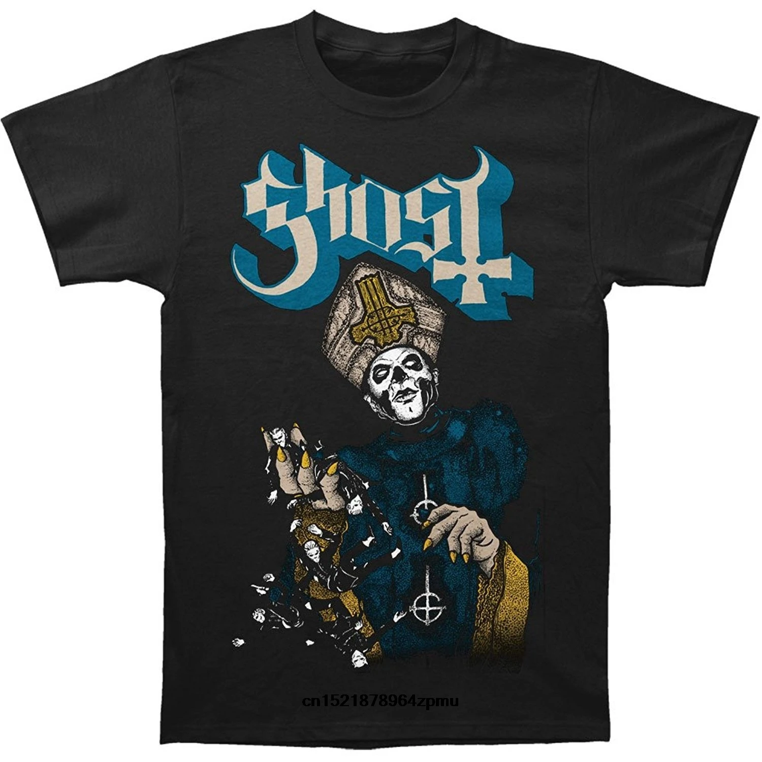 Men t shirt Custom Ghost B.C. Papa Of The World On Fire Fitness -Black t-shirt women |