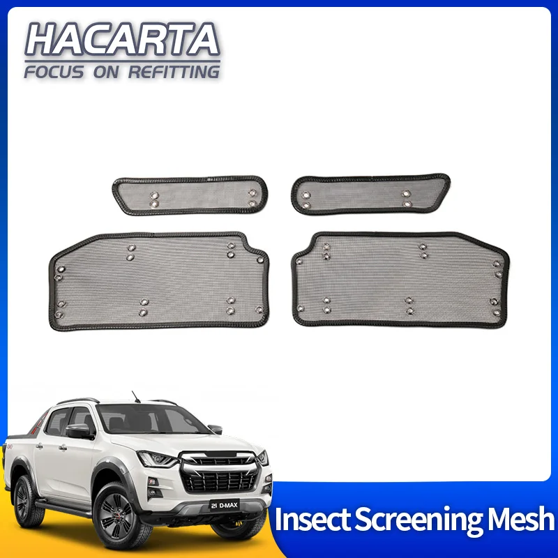 Car Exterior Accessories Car Grill Mesh Fit For D-MAX Stainless Front Grille Insert Net Insect Screening Mesh Cover Trim Car Accessories