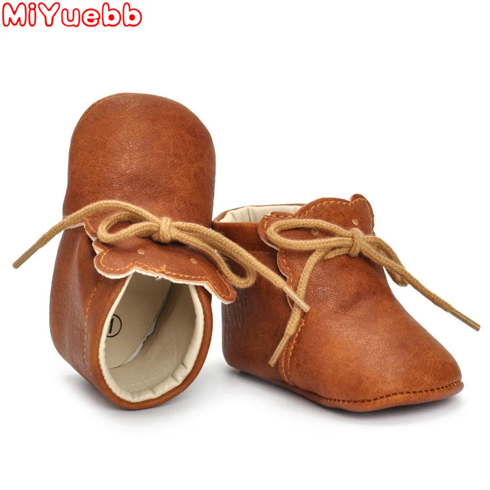 

Baby Boy Girl PU Fashion Boot Shoes Infant Newborn Kids Winter Anti-Slip Snow Booties Soft Sole Spring And Autumn Popular New