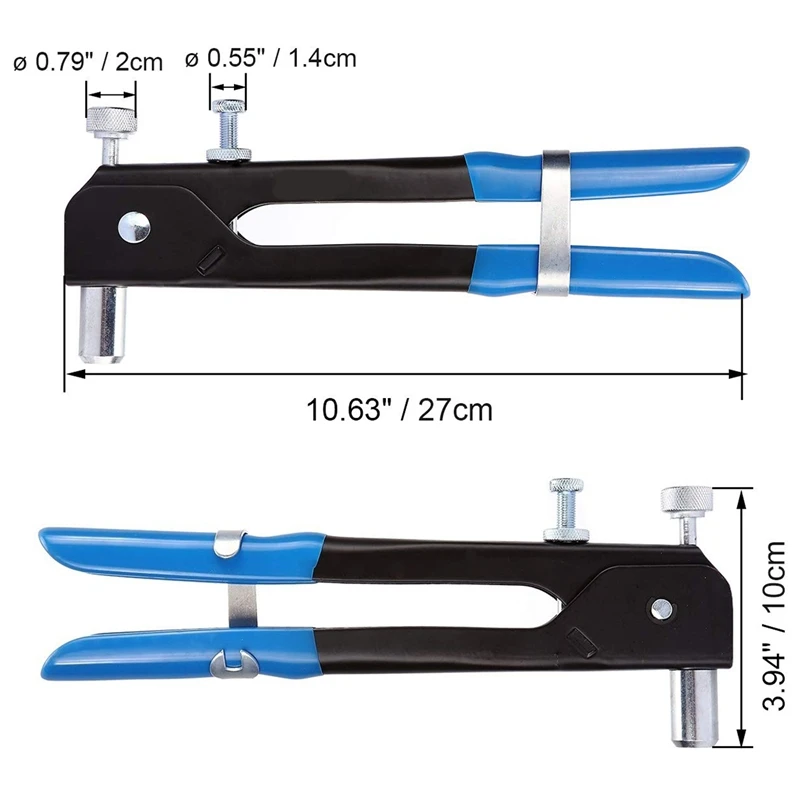 126pcs Rivet Nut Tool Kit Set Blind Rivet Nut Hand Riveter Tool Wrench Threaded Insert Rivnut Nutsert M3/M4/M5/M6/M8