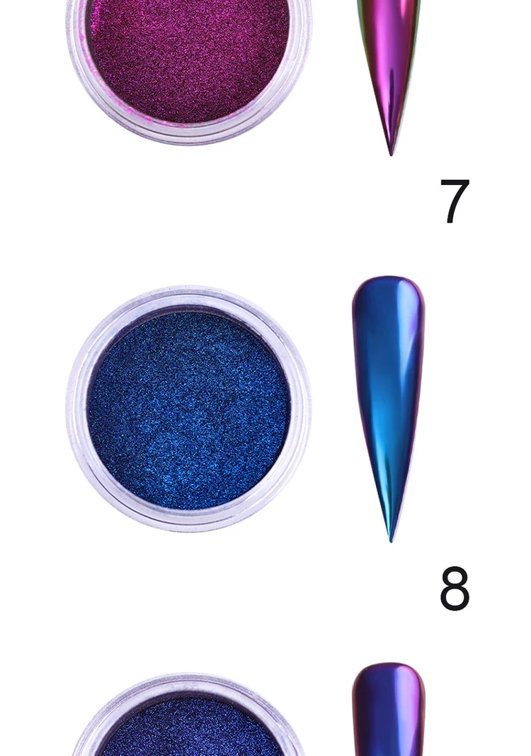 0,2 г/кор. зеркало-Хамелеон Блестки для ногтей Пудра красочные Auroras набор для дизайна ногтей хром пигмент украшения 8 цветов