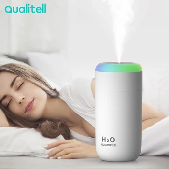 

Qualitell Mini Colorful Humidifier Diffuser For Home Car USB Mist Maker With LED Night Lamp Intelligent Power-off Mute Humidifie