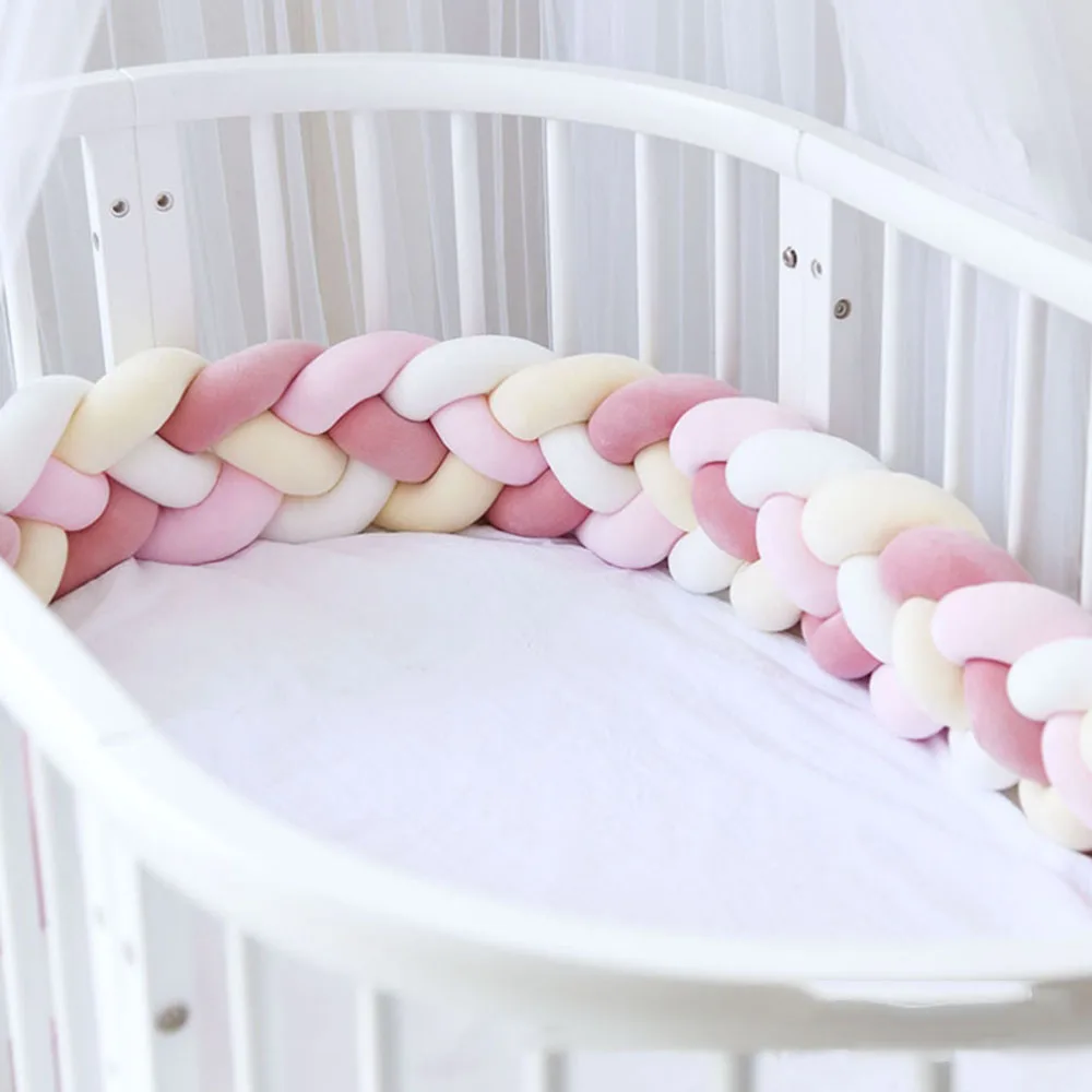 2.2m 4 Knot Baby Bumper Bed Braid Knot Pillow Cushion Bumper for Infant Bebe Crib Protector Cot Bumper Room Decor - Цвет: 13