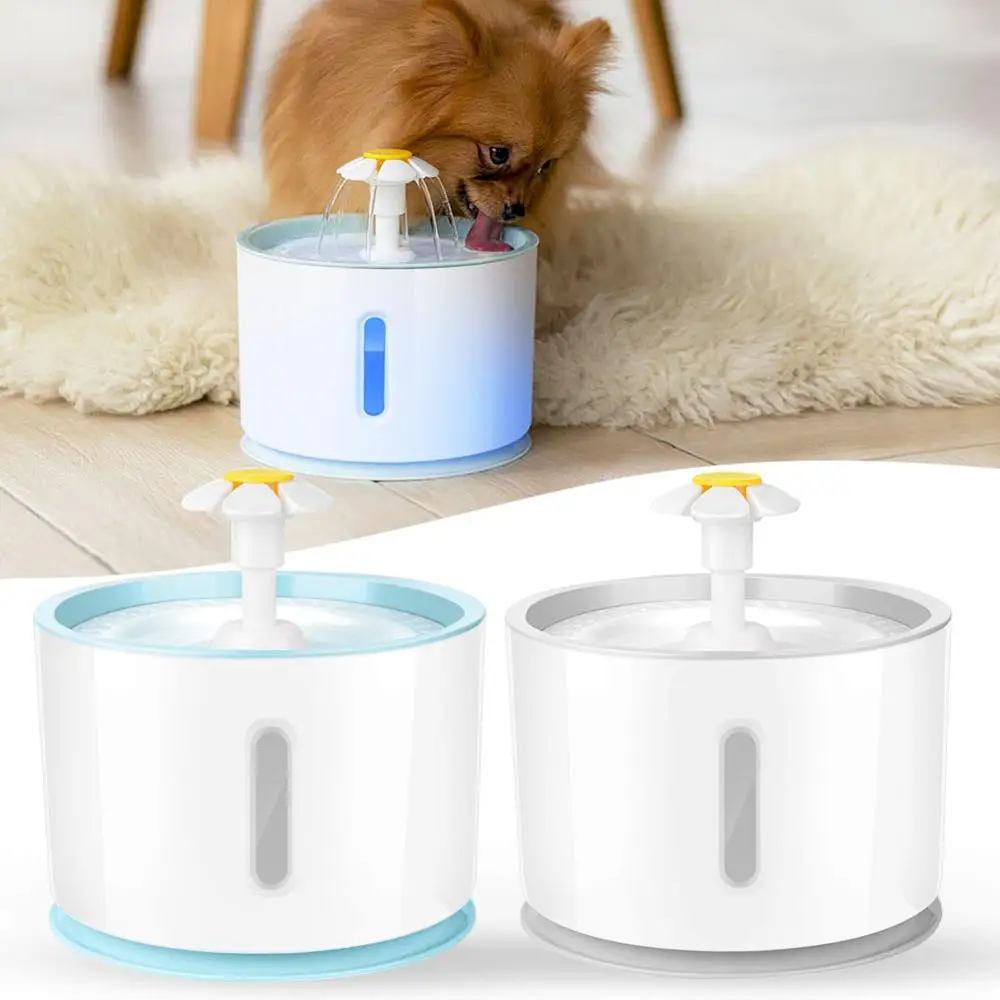 Intelligent Automatic Cat Dog USB Electric Water Fountain 2.4L LED Night light Ultra-quiet Pet Drinking Dispenser Filter Bowl