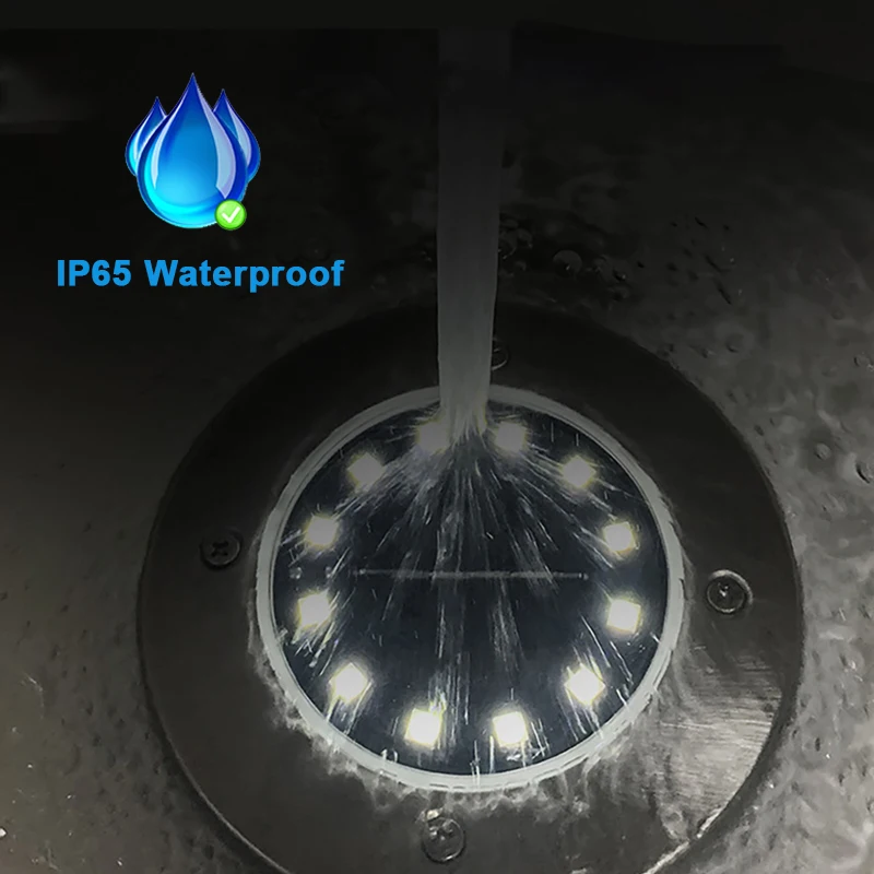 Outdoor Solar Powered Ground Light Waterproof Garden Pathway Deck Lights With 8/12/20 LED Lamp for Home Yard Driveway Lawn Road_voghion.com