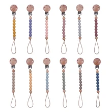 Attache tétine en Silicone pour nouveau né, sans BPA, perles, DIY, porte tétine factice, jouet de dentition, à mâcher 