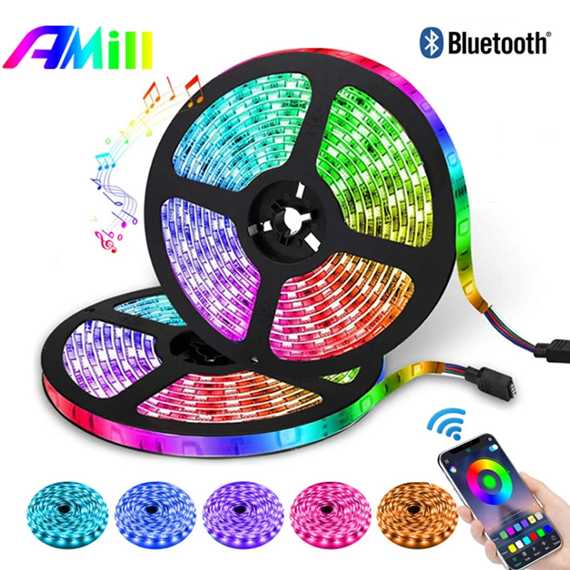 

10M Bluetooth RGB LED Strip Light SMD 5050 Diode Tape Flexible LED Strip Room Lights Decor USB 5V TV Backlight With Hristmas New
