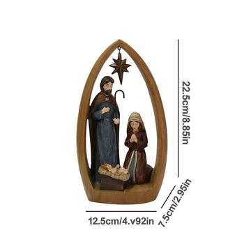 Katolicki Prezent Posąg Z Żywicy Figurki Miniaturowe Szopka Baby Jesus Home Decor Manger Craft Christmas Crib Figures Tanie I Dobre Opinie