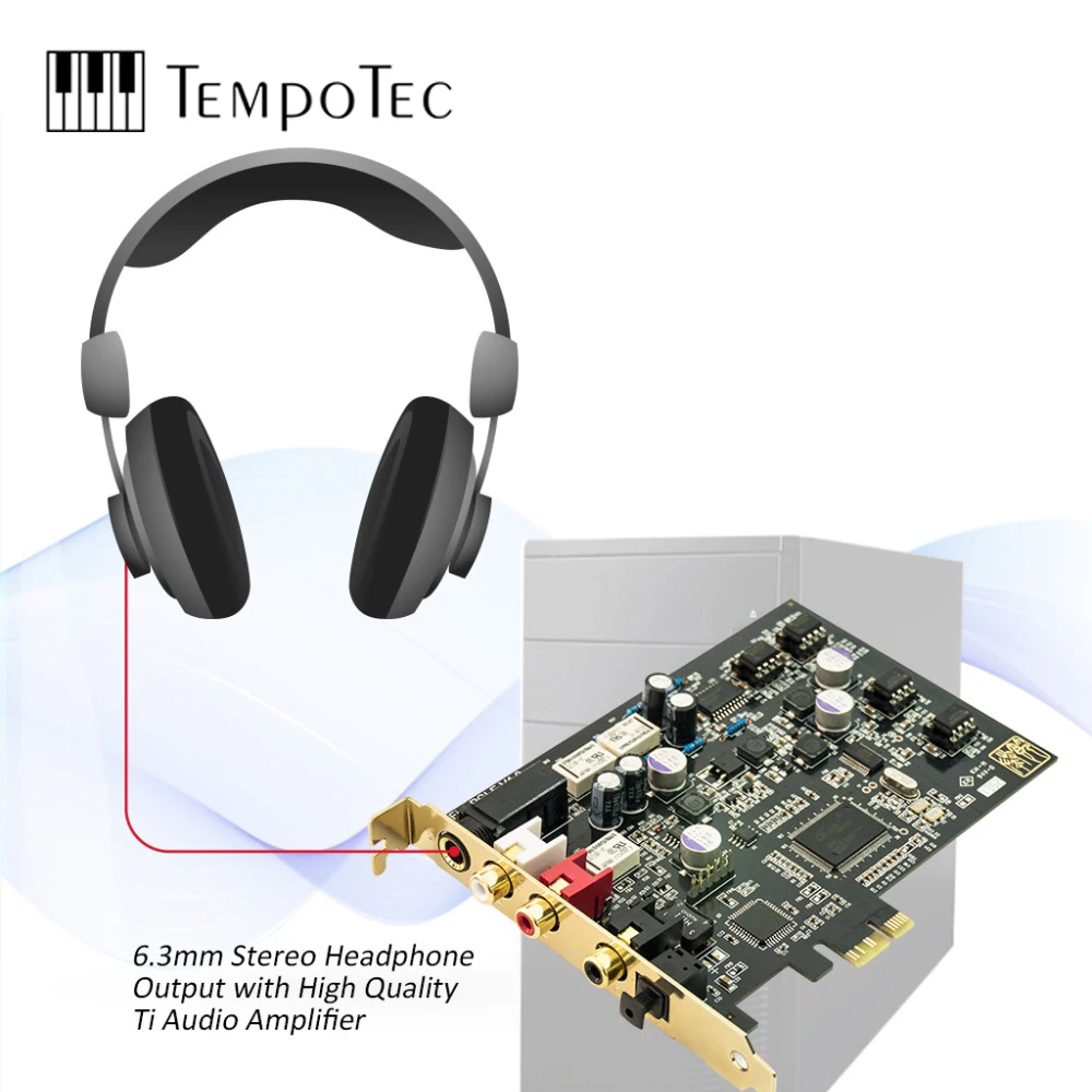 Усилитель для наушников TempoTec Serenade PCI-E HIFI Поддержка карт ASIO WIN XP 7 8 10 Портативное аудио Бытовая электроника