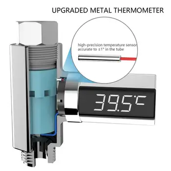 

Water Shower Thermometer With LED Display Waterproof Digital Water Flow Temperature Monitor Tester Auto Power Off Thermometer