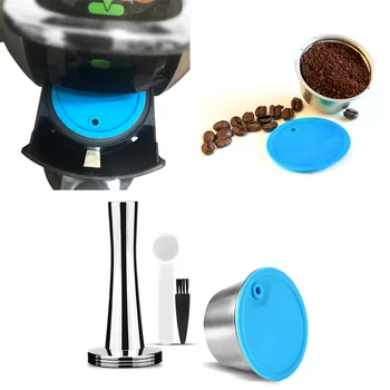 

Refillable Coffee Capsule Cup For Dolce Nescafe Reusable Filter Pod Net Silicone Cover Capsule Holder