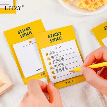 

30 Sheets Smiley Daily Series Memo Pad Sticky Student Portable Note Book Office Square Message N Times Sticker School Supplies