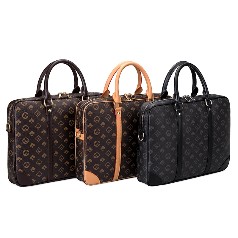 Retro printing handbags women and Men's bag laptop bag briefcase business simple large capacity casual shoulder messenger female