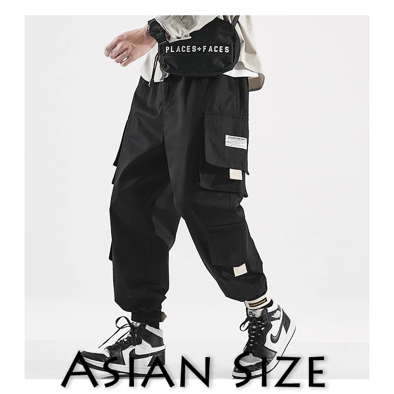 Privathinker, мужские повседневные японские брюки карго,, Осенние, уличный стиль, джоггеры, шаровары, мужские, s, хип-хоп, хлопковые, мужские, 5XL брюки - Цвет: Black(Asian Size)