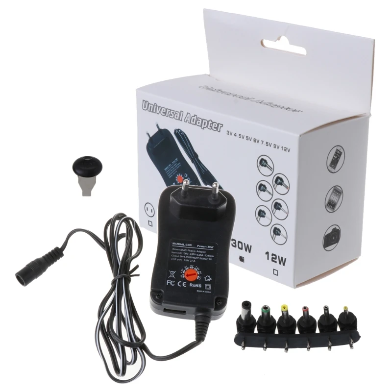 3V-12V-Smart-Charger-30W-Universal-AC-DC-Adapter-Power-Supply-AC-110-240V-With-6