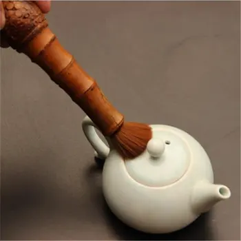 

Chinese Kung Fu Tea Brush Handmade Rattan Pot Cover Brush Bamboo Root Tea Spoons Chinese Tea Ceremony Parts Teaware Set Tools
