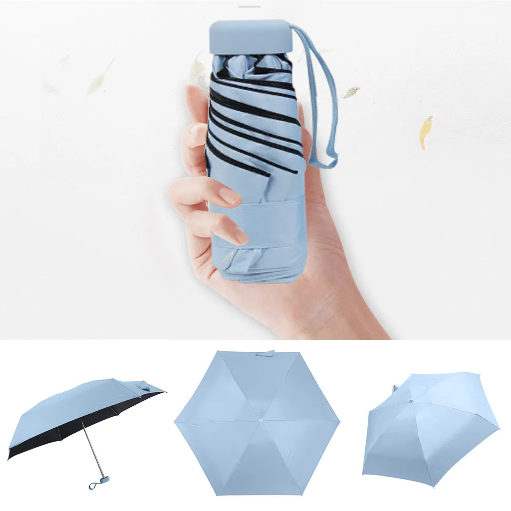 Карманный мини-Зонт от дождя, Женский Ветрозащитный прочный 5 складных солнцезащитных зонтов, портативный Солнцезащитный Женский зонтик#20