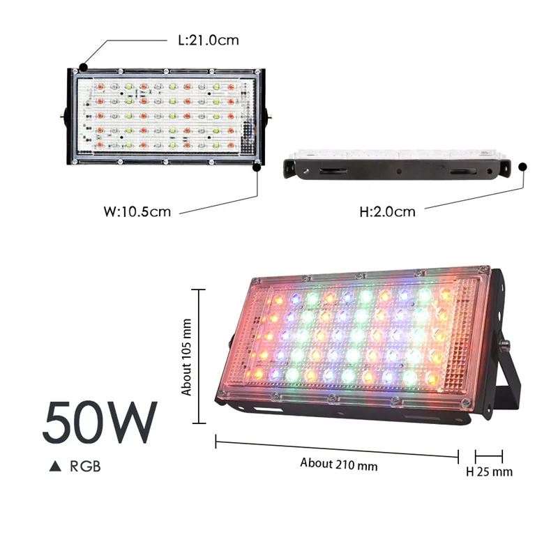 100W RGB Led прожектор светильник отражатель Projecteur напольный светильник Водонепроницаемый Ip65 Foco светодиодный внешний AC85-265V