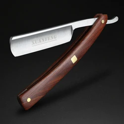 XUAN FENG blood sandalwood handle, folding razor, high hardness and sharp straight razor, men's razor