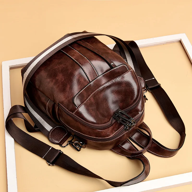 

Винтажные рюкзаки из мягкой кожи, женские дизайнерские Роскошные Водонепроницаемые Универсальные Наплечные сумки, женская новая модная дорожная сумка