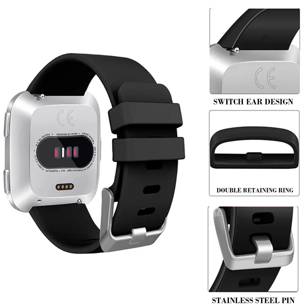 4 Для Fitbit Versa, 2 ремешка, силиконовые браслеты, ремешки, сменный ремешок для Versa Lite, 6,7-8,1 дюймов, Смарт-часы, браслет - Цвет ремешка: 4