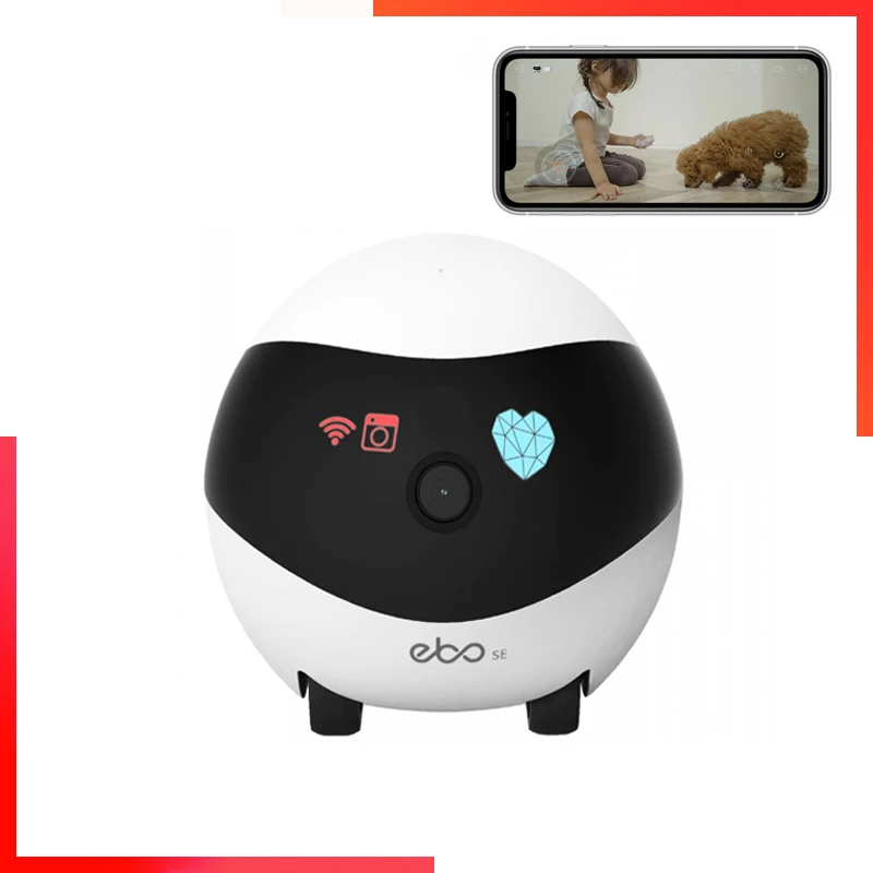  Enabot EBO Air Home Security Pet Camera, 2 Way Talk, Night  Vison, Wireless APP Remote Control Indoor Security Camera, Movable  Rechargeable Cam for Dog/Cat/Baby, SD Card Storage : Electronics