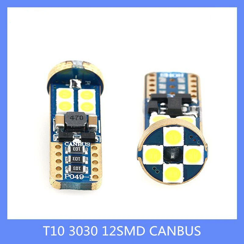 

10PCs High Quality Car LED Lights Bulb T10 3030 12 SMD Canbus Most Decoding No Error 12V Auto Lamp Parking Fog Light White