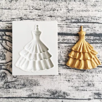 

Luyou 1pc Wedding dress silicone mold cake molds cake decorating tools fondant chocolate gumpaste mold FM1927