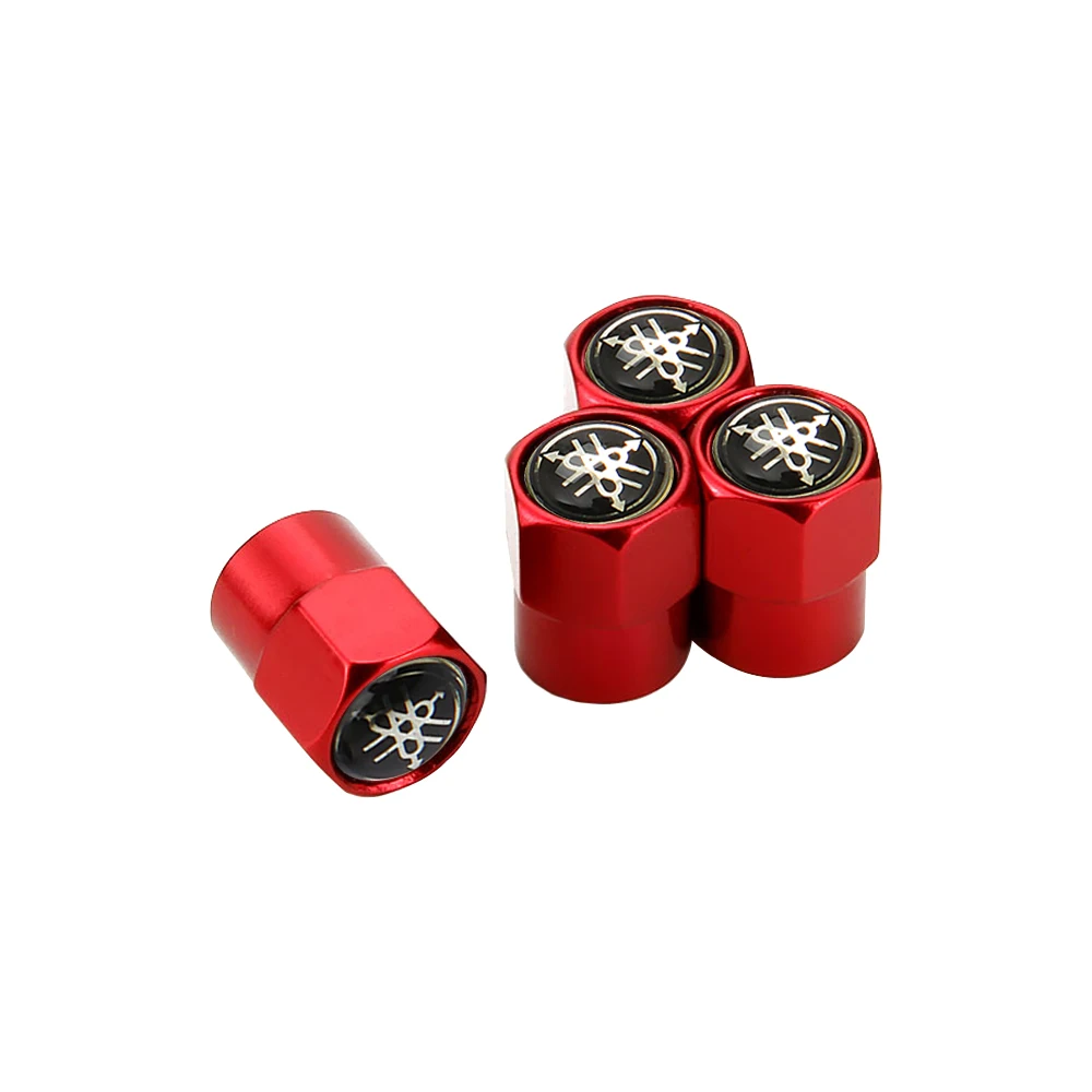 Bouchons de valve Car Styling Métal ENJOLIVEURS Stem Tire Valve Caps Décoration For Yamaha Majesty R6 R1 R3 FZL Vstar MT 07 09 Banshee Couvercle de soupape Color : Red