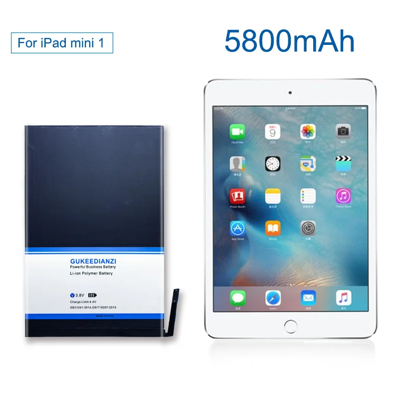GUKEEDIANZI 5800 мач аккумулятор для планшета для Apple IPad Mini 1 A1432 A1454 A1455 сменный литий-полимерный аккумулятор Mini1 Batterij