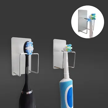 

Stainless Steel Toothpaste Holder Bathroom Storage Rack Free Punching Toothbrush Set Electric Brush Head Toothbrush Holder
