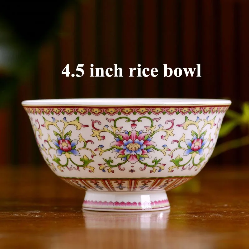 E 4,5 дюймов Ramen миски для супа Китайская традиционная костяного фарфора посуда Цзиндэчжэнь Керамическая маленькая миска для риса кухонный пищевой контейнер подарки - Цвет: E