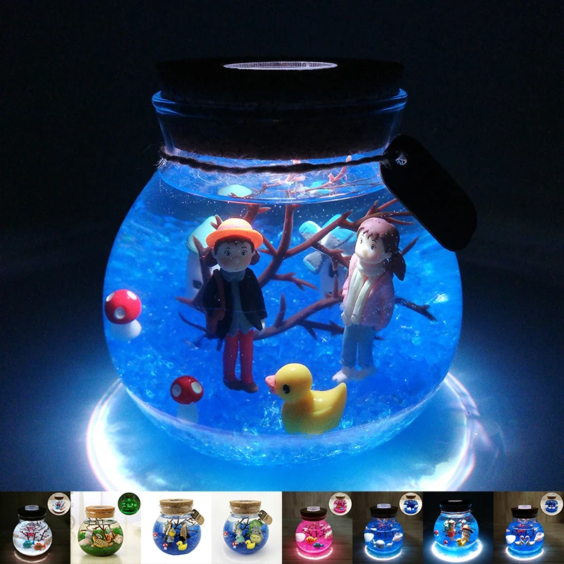 

1 Pc DIY Ecological Bottle Set with Colorful Lights Decorations for Home Valentine's Day Gift Glass Bottle Home Accessories