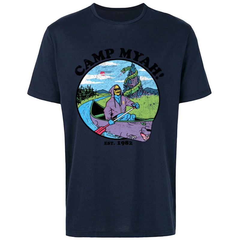 GeekComics Short Sleeve Tops Shirts NEW YEAR DAY Wholesale O-Neck Pure Cotton Sweatshirts Mens T Shirt Camp_Myah_6751  Camp_Myah_6751 navy